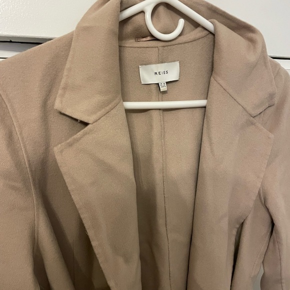 Reiss Camel Winona Blind Seam Longline Coat - Picture 8 of 9